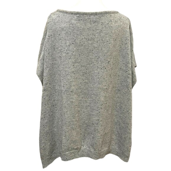 Ann Taylor Poncho Womens Small Pullover Gray Slouchy Slub Tie Sides Spring Layer - Picture 7 of 11